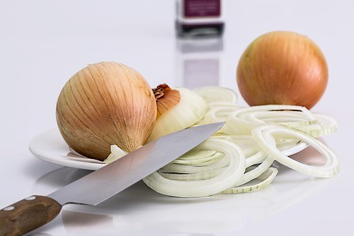 Onion, Slice, Knife, Food, Ingredient